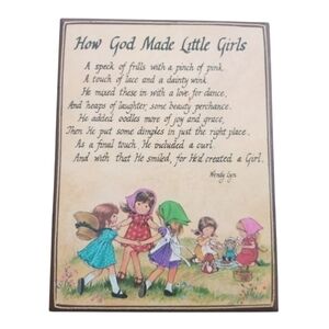 Vintage Wooden Wall Art Plaque